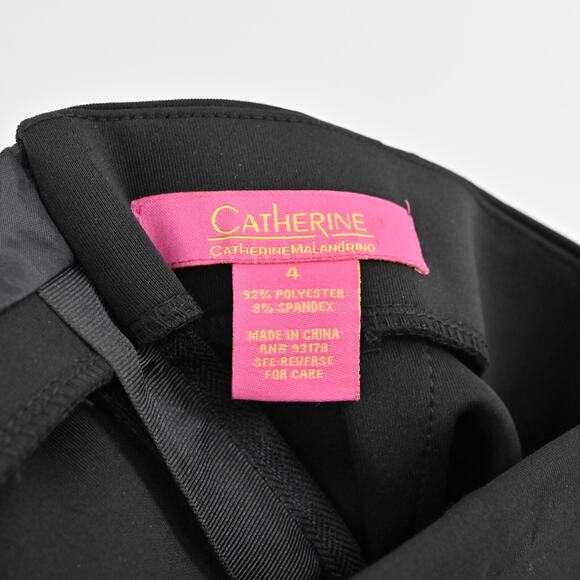 CATHERINE MALANDRINO‎ Skirt Size 4 Black Zip Back Knee Length Pencil Corpcore - Picture 10 of 11
